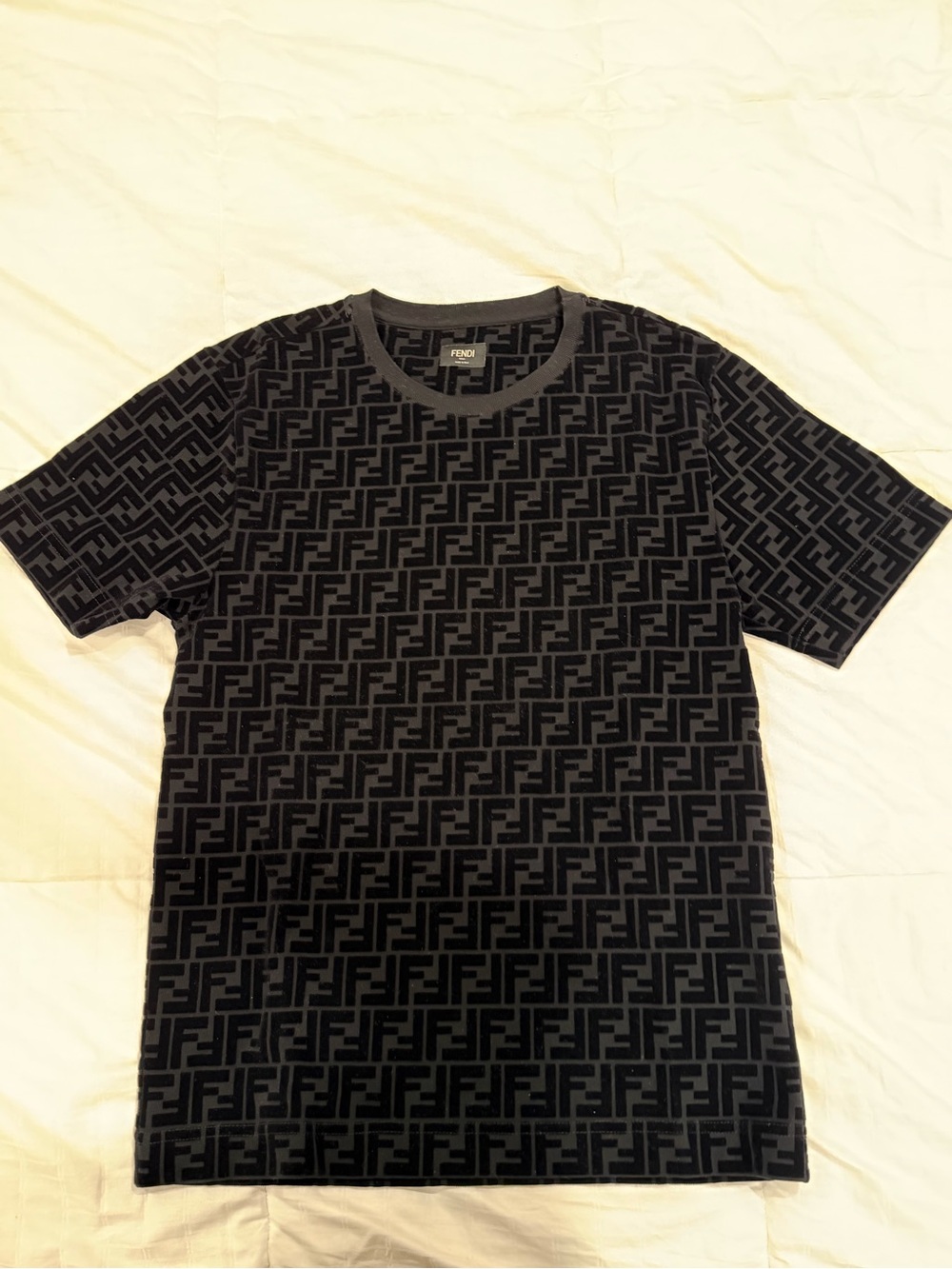 Fendi Black Tonal FF Jacquard Crewneck Sweater